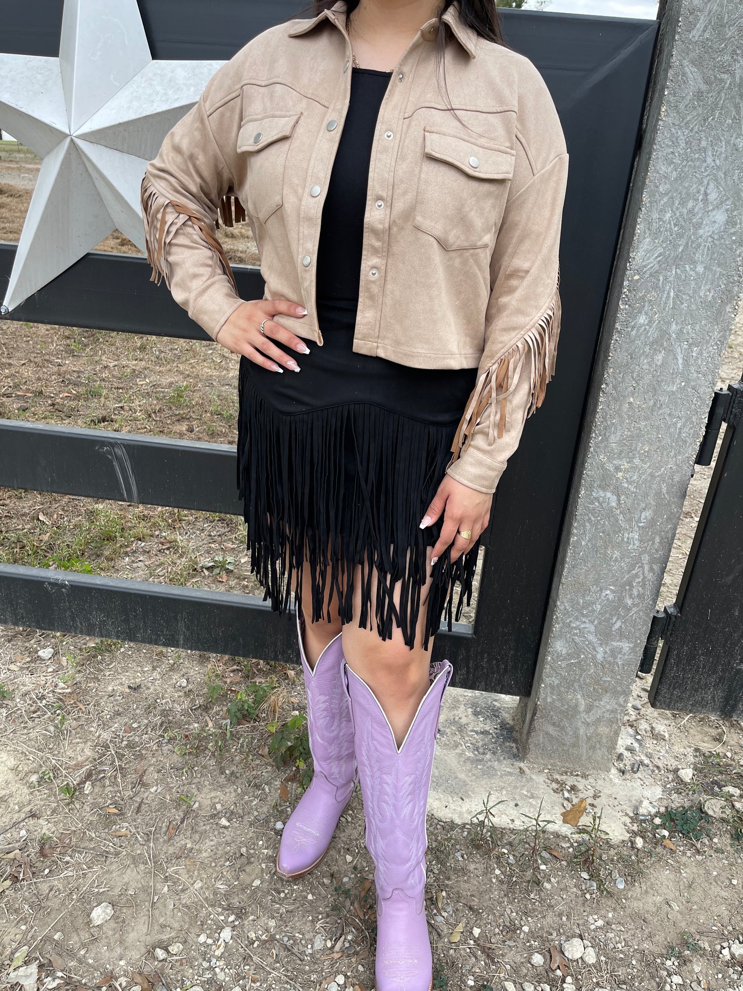 Black Fringe Skirt