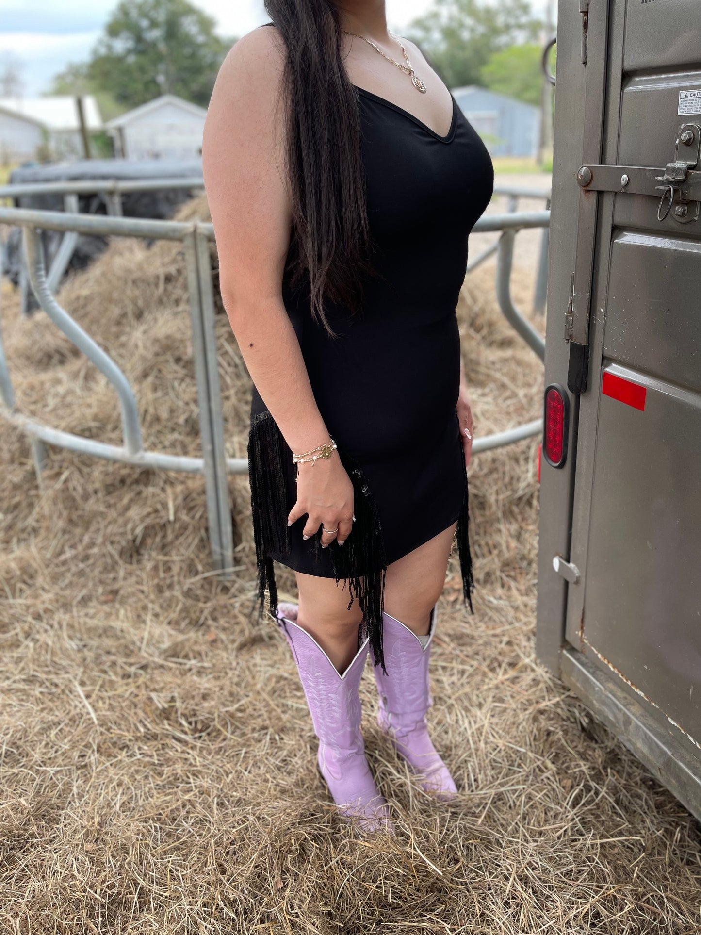 Black sequin dress