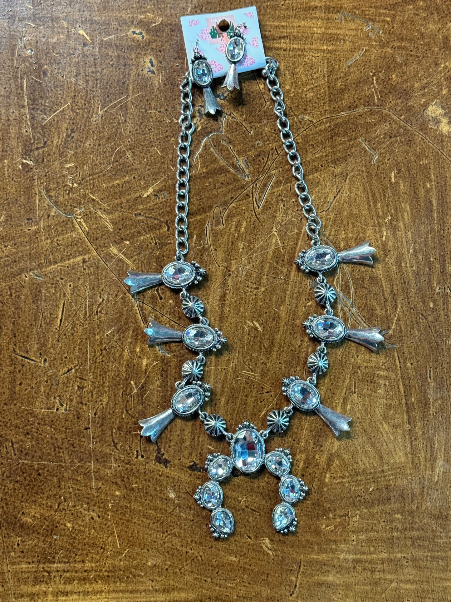Silver necklace/ earrings set