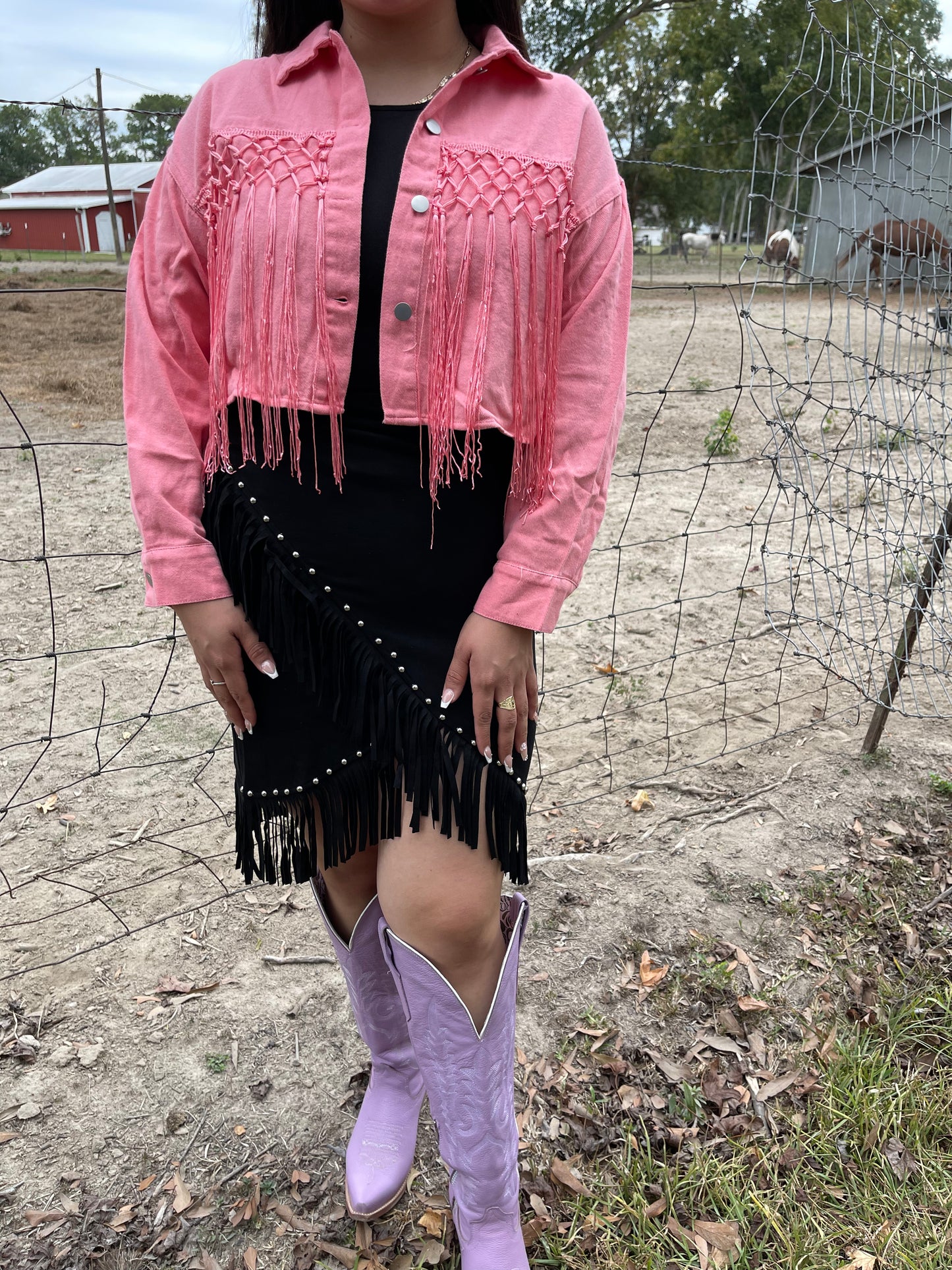 Black Cross fringe skirt