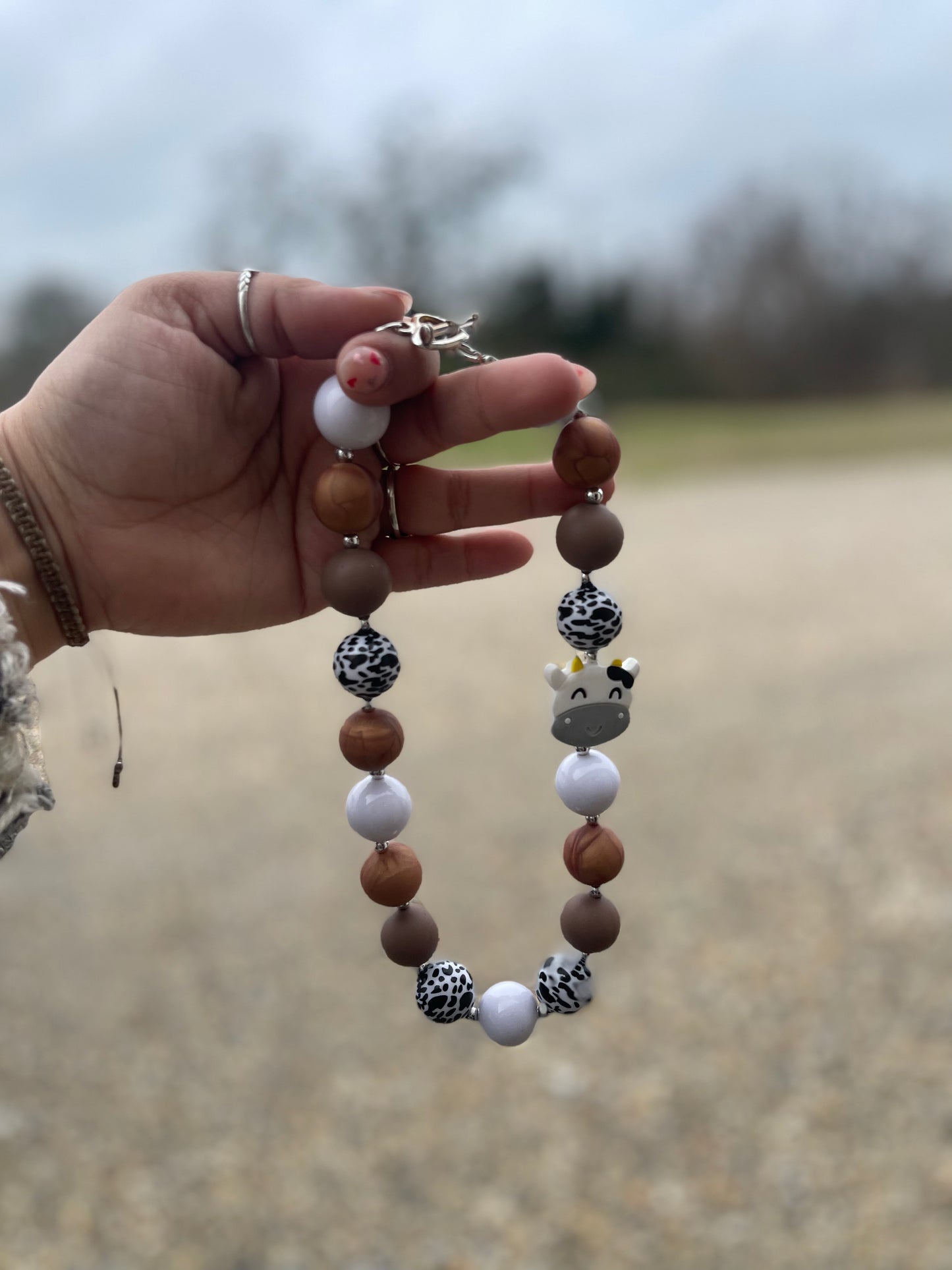 Cowprint necklace kids