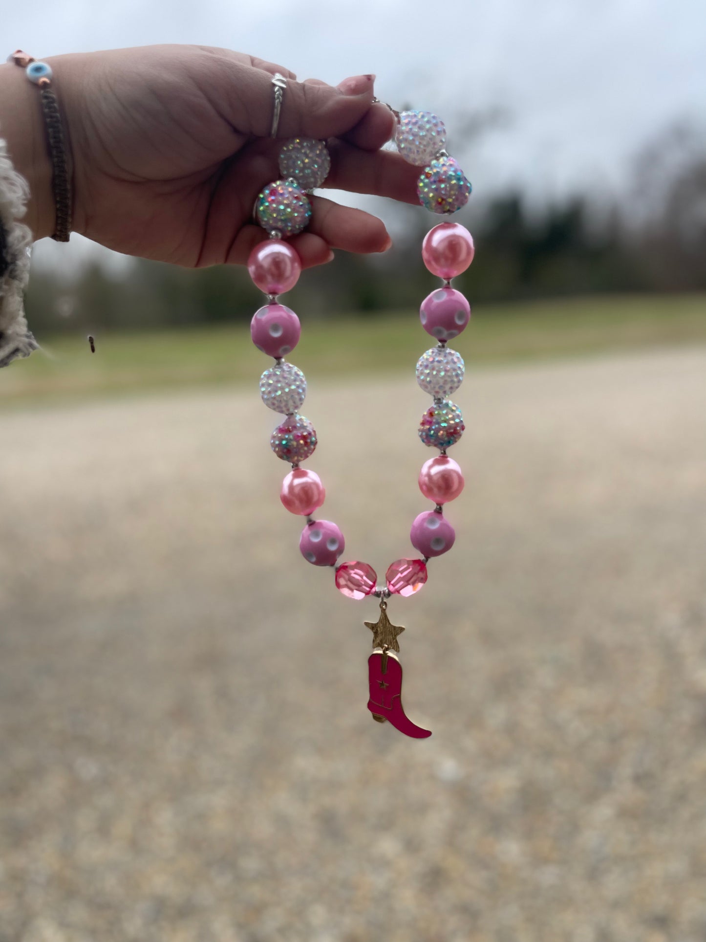 Pink western necklace kids