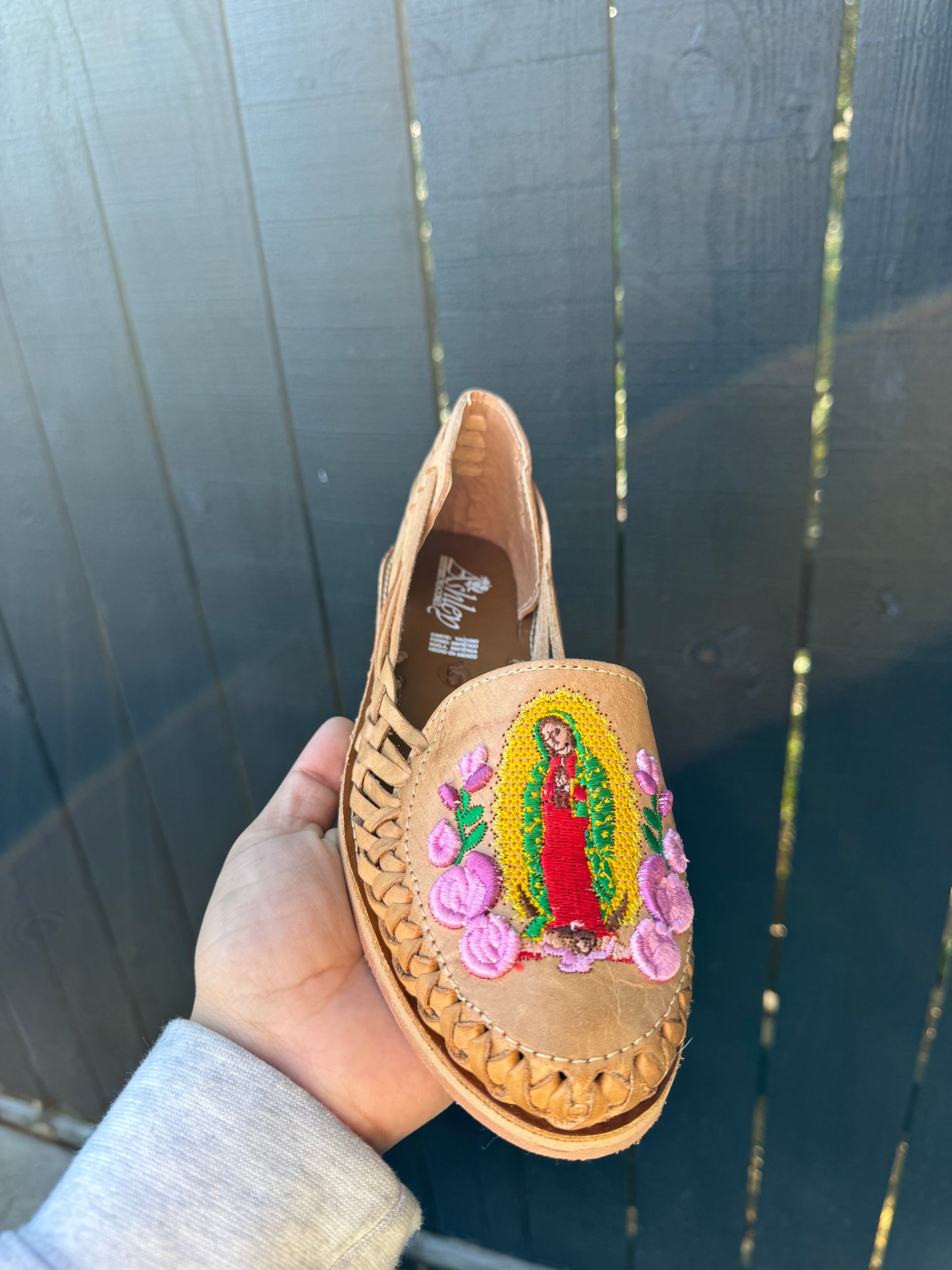 Tan Virgin De Guadalupe Huarache