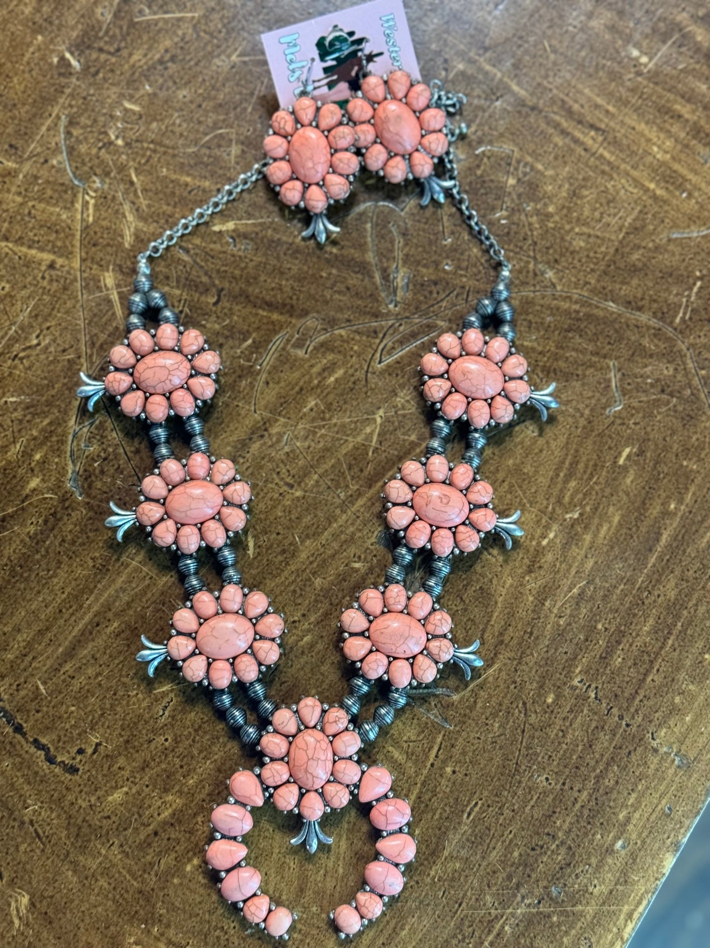 Peach blossom necklace set