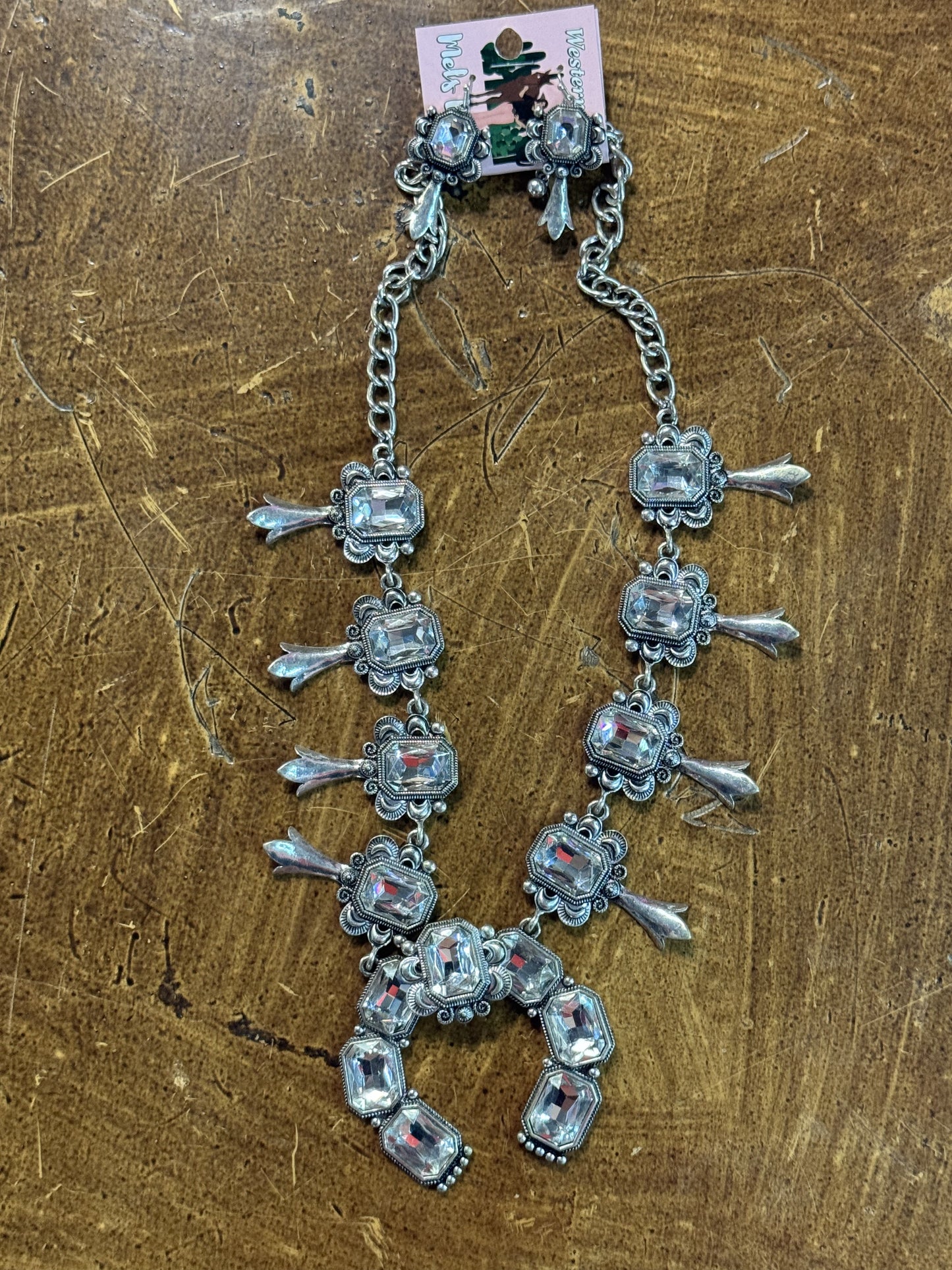 Crystal necklace set with earrings