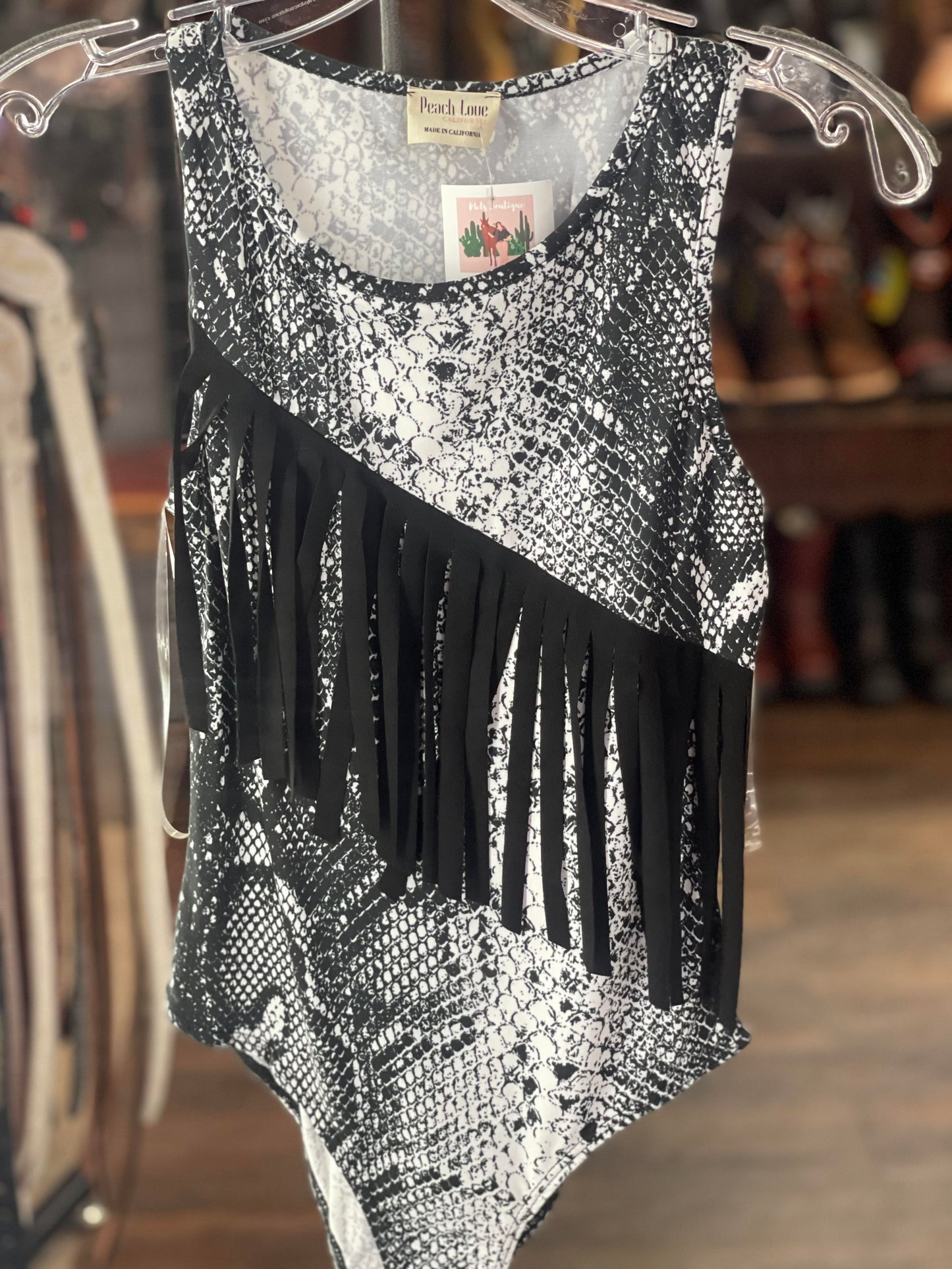 Black Fringe Bodysuit