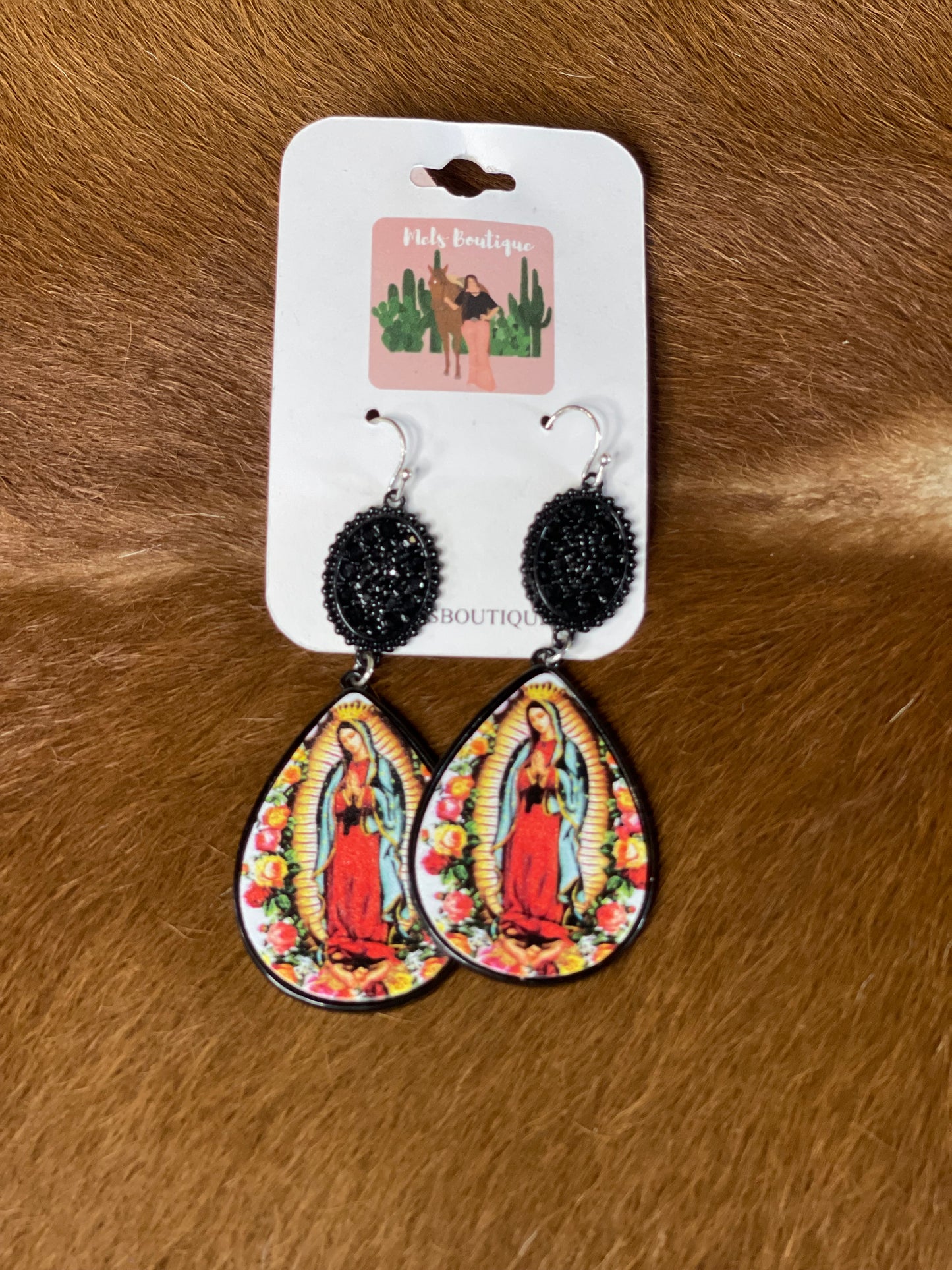 Virgen de Guadalupe Black earrings