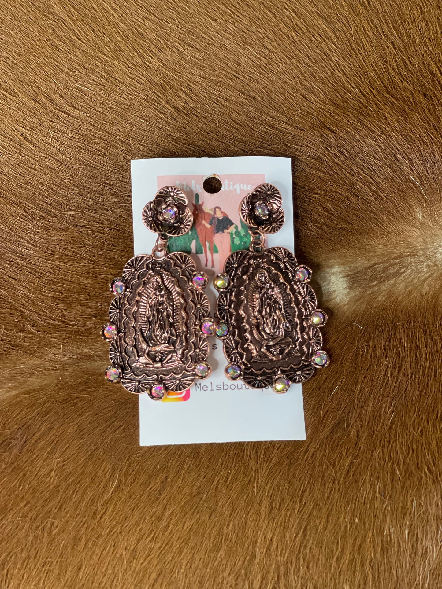 Brown Virgen earrings