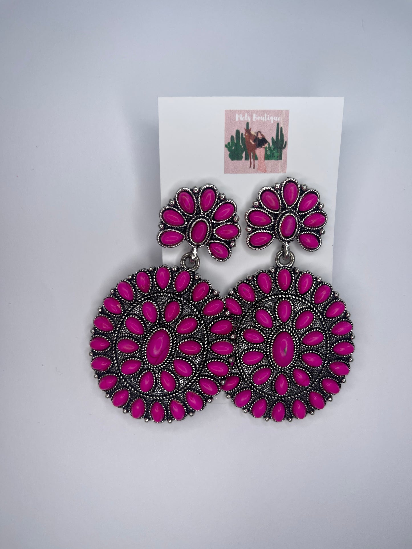 Pink Squash Blossom Earrings