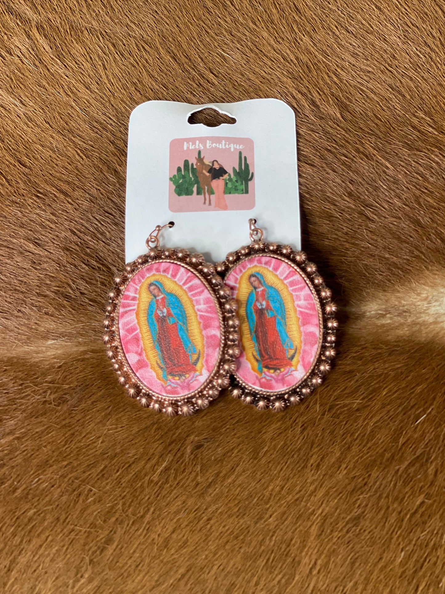 Round Virgencita earrings