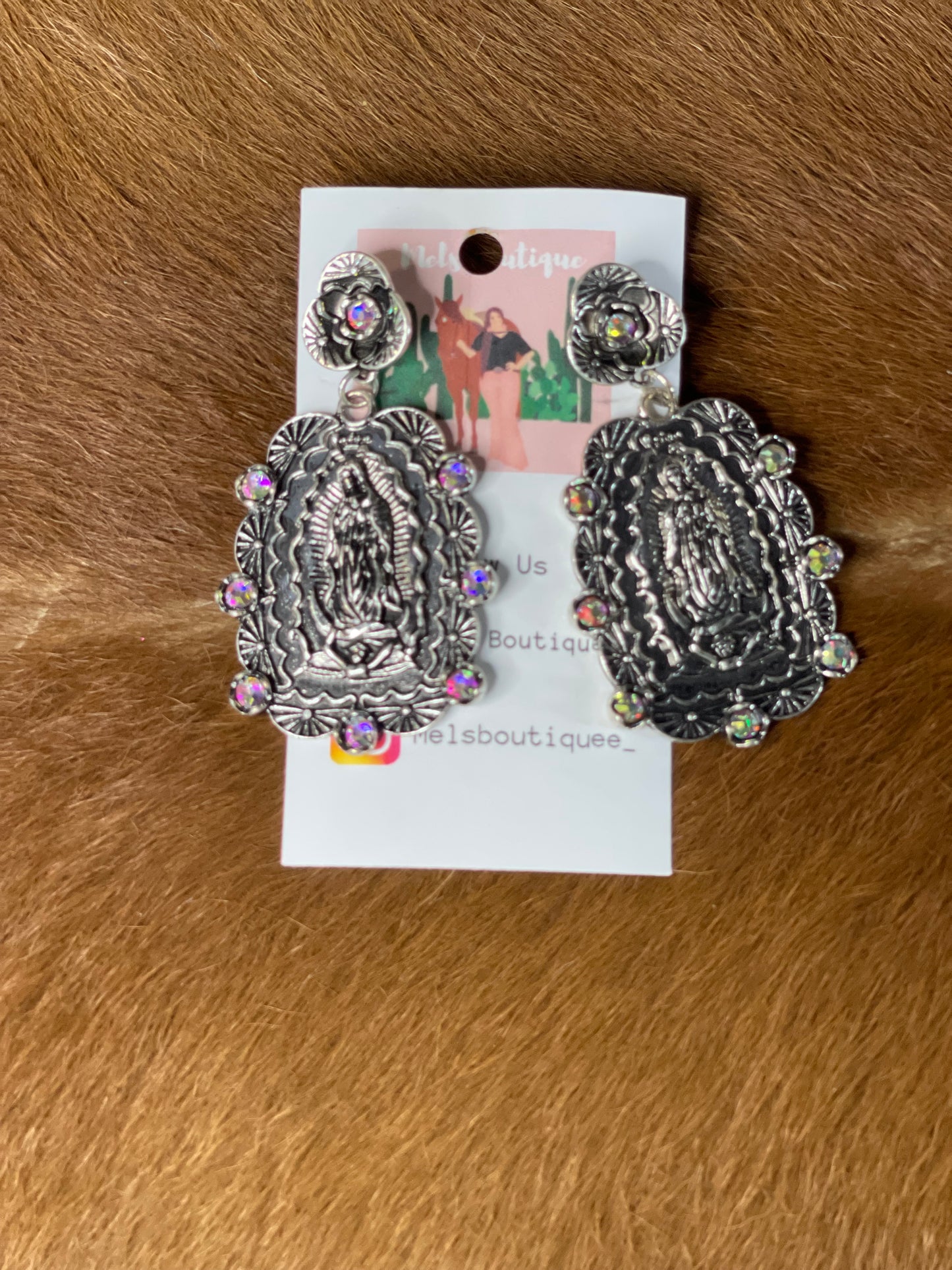 Gray Virgen Earrings