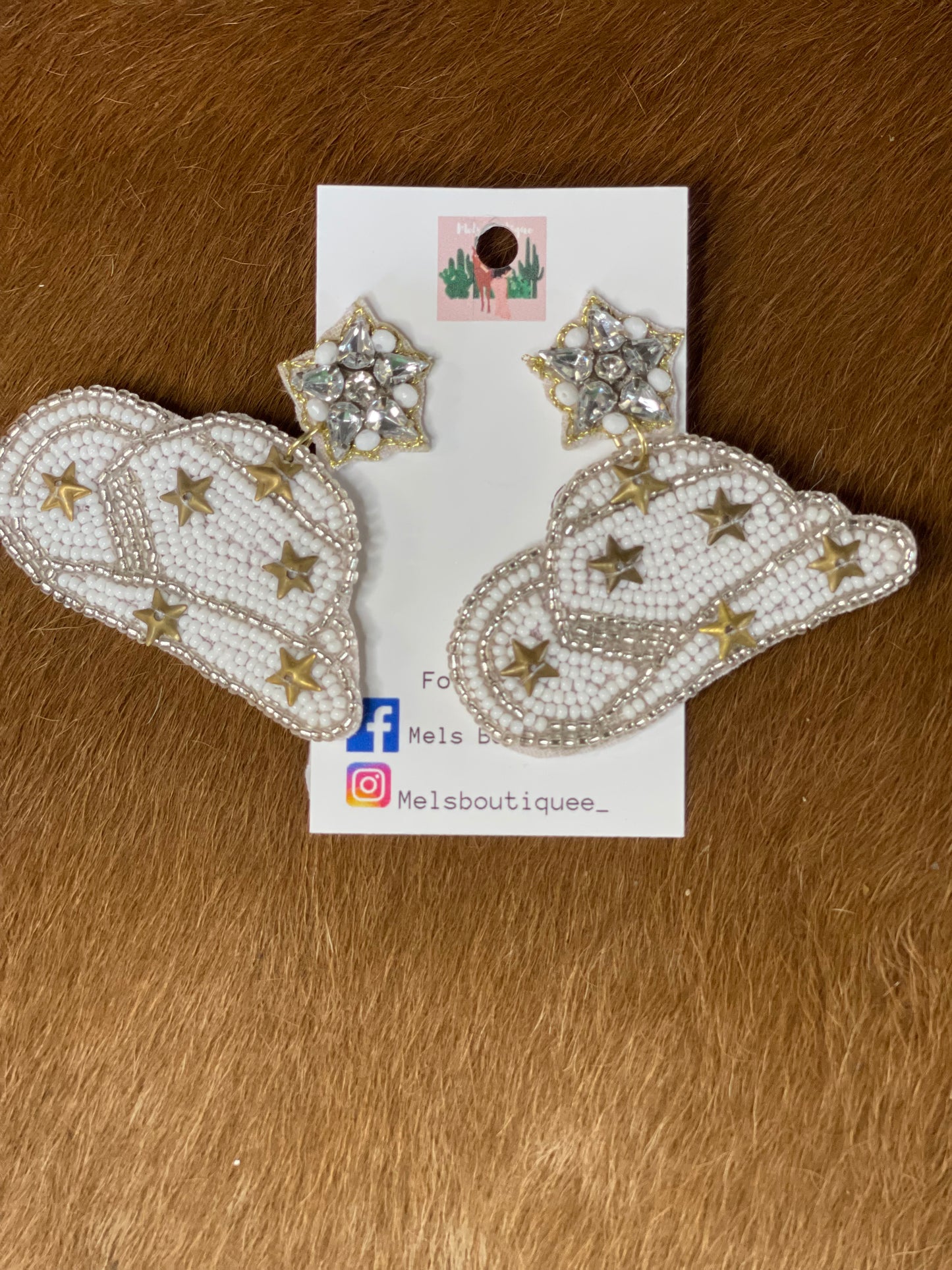 White Star Hat earrings